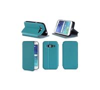 Etui luxe Samsung Galaxy J5 Dual Sim 4G/LTE turquoise Ultra Slim Cuir Style avec stand - Housse coque de protection Samsung Galaxy J5 turquoise -
