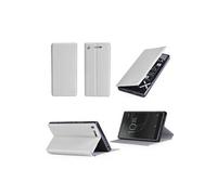 Etui luxe Sony Xperia XZ1 4G blanc Ultra Slim Cuir Style avec stand - Housse coque de protection Sony XZ1 Dual Sim smartphone 2017 / 2018 blanche -