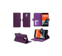 Etui luxe Wileyfox Swift 2X 4G/LTE Dual Sim violet Ultra Slim Cuir Style avec stand - Housse Folio Flip Cover coque de protection Wileyfox Swift 2 X