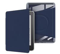Étui magnétique amovible rotatif à 360° avec support et veille/réveil automatique pour Paperwhite 12{^>e<^} génération 7" (version 2024) - Coque arrière transparente, bleu marine