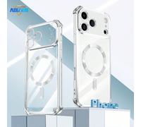 Étui magnétique de luxe en TPU pour Galaxy A06 A16 A26 A36 A56 S25 Ultra S24 Ultra, compatible avec MagSafe, avec protecteur d'objectif de caméra intégré, étui transparent souple et antichoc en TPU de