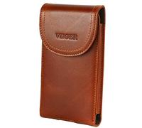 Étui magnétique en cuir véritable pour téléphone portable avec clip ceinture compatible avec iPhone 12 Pro Max, 11 Pro Max, 13 Pro Max avec étui de téléphone, S9 Plus, Marron