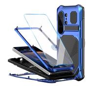 Étui Magnétique for Samsung Galaxy S26 Ultra, Housse De Protection en Métal Robuste Tout Compris avec Étui À Béquille Pliante(Blue)