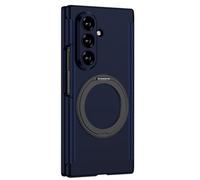 Étui Magnétique for Samsung Galaxy ZTriFold, Housse Antichoc Givrée en PC Dur avec Support en Métal, Étui De Protection D'objectif À Charnière Tout Compris(Blue)