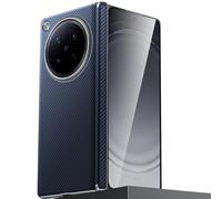 Étui Magnétique pour Oppo Find N6, Housse Fine Style Affaires avec Texture Fibre De Carbone Et Protection De Charnière,Blue