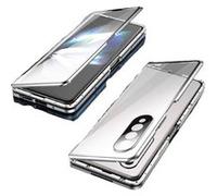 Etui Magnétique pour Samsung Z Fold 3 FONGWAN Verre Trempé HD Double Face avec Protection d'Objectif - Argent Argent G