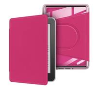 Étui magnétique rotatif à 360° avec support et veille/réveil automatique pour Kindle 11/12{^>e<^} génération 6" (version 2024/2022) - Coque arrière transparente, framboise