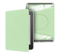 Étui magnétique rotatif à 360° avec support et veille/réveil automatique pour Kindle 11/12{^>e<^} génération 6" (version 2024/2022) - Coque arrière transparente, MachaGreen
