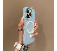 Étui Magsafe 2 En 1 Couleur Bonbon De Luxe Pour Iphone 16 15 14 13 12 17 Pro Max Plus,Charge Magnétique Sans Fil,Couverture Souple Transparente Et Mate.Bleu.For Iphone 11