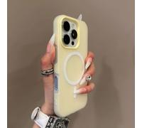 Étui Magsafe 2 En 1 Couleur Bonbon De Luxe Pour Iphone 16 15 14 13 12 17 Pro Max Plus,Charge Magnétique Sans Fil,Couverture Souple Transparente Et Mate.Yellow.For Iphone 11