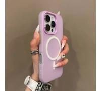 Étui Magsafe 2 En 1 Couleur Bonbon De Luxe Pour Iphone 16 15 14 13 12 17 Pro Max Plus,Charge Magnétique Sans Fil,Couverture Souple Transparente Et Mate.Purple.For Iphone 11