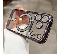 Étui Magsafe À Paillettes De Diamant Pour Femmes Et Filles,Pour Iphone 17 Air 16 15 14 Plus 12 13 17 Pro Max,Housse De Chargeur Sans Fil Souple En Tpu Transparent.Purple Tm.Iphone 11