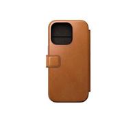 Etui MagSafe pour iPhone 16 Pro Folio Modern Porte-cartes en Cuir Anti-rayures Marron clair