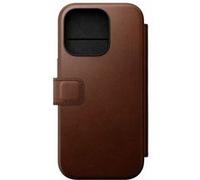 Étui MagSafe pour iPhone 16 Pro Folio Modern Porte-cartes en Cuir Anti-rayures Nomad Marron Brun G