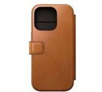 Étui MagSafe pour iPhone 16 Pro Folio Modern Porte-cartes en Cuir Anti-rayures Nomad Marron clair Marron clair G