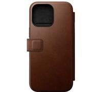 NOMAD Coque Portefeuille Moderne en Cuir iPhone 16 Pro - Marron