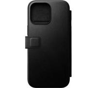 Etui Nomad Folio Modern Cuir Noir Iphone 16 Pro Compatible Magsafe