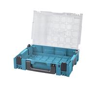 Étui - MAKITA - MAKPAC 191X84-4 - Plastique Résistant - Couleur Bleu - Couvercle Transparent