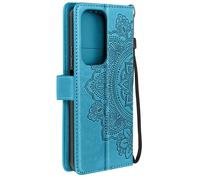 Étui Mandala Fleurs pour Honor 200 Lite Portefeuille Support Dragonne Bleu clair
