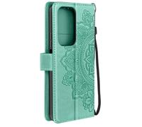 Étui Mandala Fleurs pour Honor 200 Lite Portefeuille Support Dragonne Vert pâle