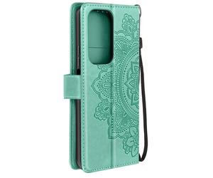 Étui Mandala Fleurs pour Honor 200 Lite Portefeuille Support Dragonne Vert pâle