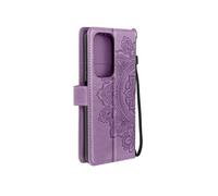 Étui Mandala Fleurs Pour Honor 200 Lite Portefeuille Support Dragonne Violet Clair