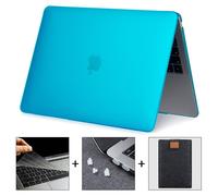 étui mat pour Macbook Pro Air de, 16 pouces, noir, rose, housse pour ordinateur portable 2020 - For M1 Chip Pro 13 A2338 - Lac de matte bleu Bleu