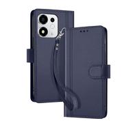 Étui Maxi-Portefeuille pour Honor 600 Smart avec Dragonne Amovible Bleu nuit