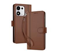 Étui Maxi-Portefeuille pour Honor 600 Smart avec Dragonne Amovible Marron