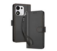 Étui Maxi-Portefeuille pour Honor 600 Smart avec Dragonne Amovible Noir