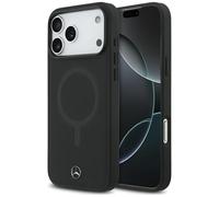 CG Mobile Étui Mercedes pour iPhone 17 Pro Max – cuir lisse, MagSafe – Noir