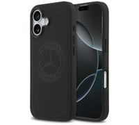 Étui Mercedes en cuir vintage avec logo MagSafe pour iPhone 17, noir