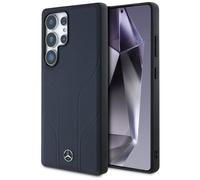 Étui Mercedes Leather Debossed Lines MagSafe pour Samsung Galaxy S25 Ultra bleu