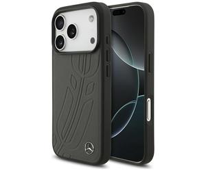 Étui Mercedes Leather Large MagSafe pour iPhone 17 Pro, anthracite