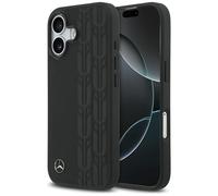 Étui Mercedes Leather Laurel Leaves MagSafe pour iPhone 17, noir