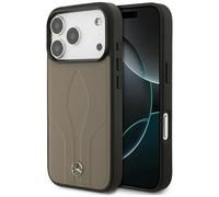 Étui Mercedes Leather The Move MagSafe pour iPhone 17 Pro, couleur taupe