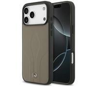 Étui Mercedes Leather The Move MagSafe pour iPhone 17 Pro Max, couleur taupe