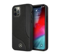 Coque Mercedes en cuir PU Rigide pour Apple iPhone 12 Pro Max 6,7 pouces - noir