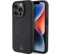 Étui Mercedes pour iPhone 15 Pro 6.1 noir étui rigide Smooth Leather MagSafe