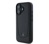 Étui Mercedes pour iPhone 16 6.1 noir étui rigide Leather Urban