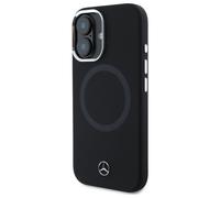 Étui Mercedes pour iPhone 16 6.1 noir étui rigide Silicone Tonal Logo MagSafe
