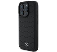 Étui Mercedes pour iPhone 16 Pro 6.3 noir étui rigide MB Waves Leather