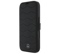 Étui Mercedes pour iPhone 16 Pro Max 6.9 noir étui rigide MB Waves Leather