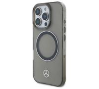 Étui Mercedes pour iPhone 16 Pro Max 6.9 noir étui rigide Silver Ring MagSafe