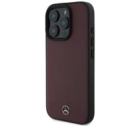 Étui Mercedes pour iPhone 16 Pro Max 6.9 rouge étui rigide Textured And Plain Leather MagSafe