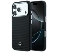 Étui Mercedes Semi Wrap effet bois pour iPhone 18 Pro / 17 Pro, noir