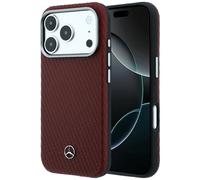 Étui Mercedes Semi Wrap Wood pour iPhone 18 Pro Max / 17 Pro Max, couleur bordeaux
