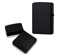 Étui Métallique pour Briquet Compatible avec Zippo, Couvercle pour Briquet sans Insert pour Zippo (Noir)