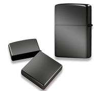 Étui Métallique pour Briquet, Couvercle pour Briquet sans Insert pour Zippo, Compatible avec Zippo, Idéal Cadeau pour Hommes Femmes Papa (Noir Brillant)