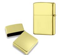 Étui Métallique pour Briquet, Couvercle pour Briquet sans Insert pour Zippo, Compatible avec Zippo, Idéal Cadeau pour Hommes Femmes Papa (Or)